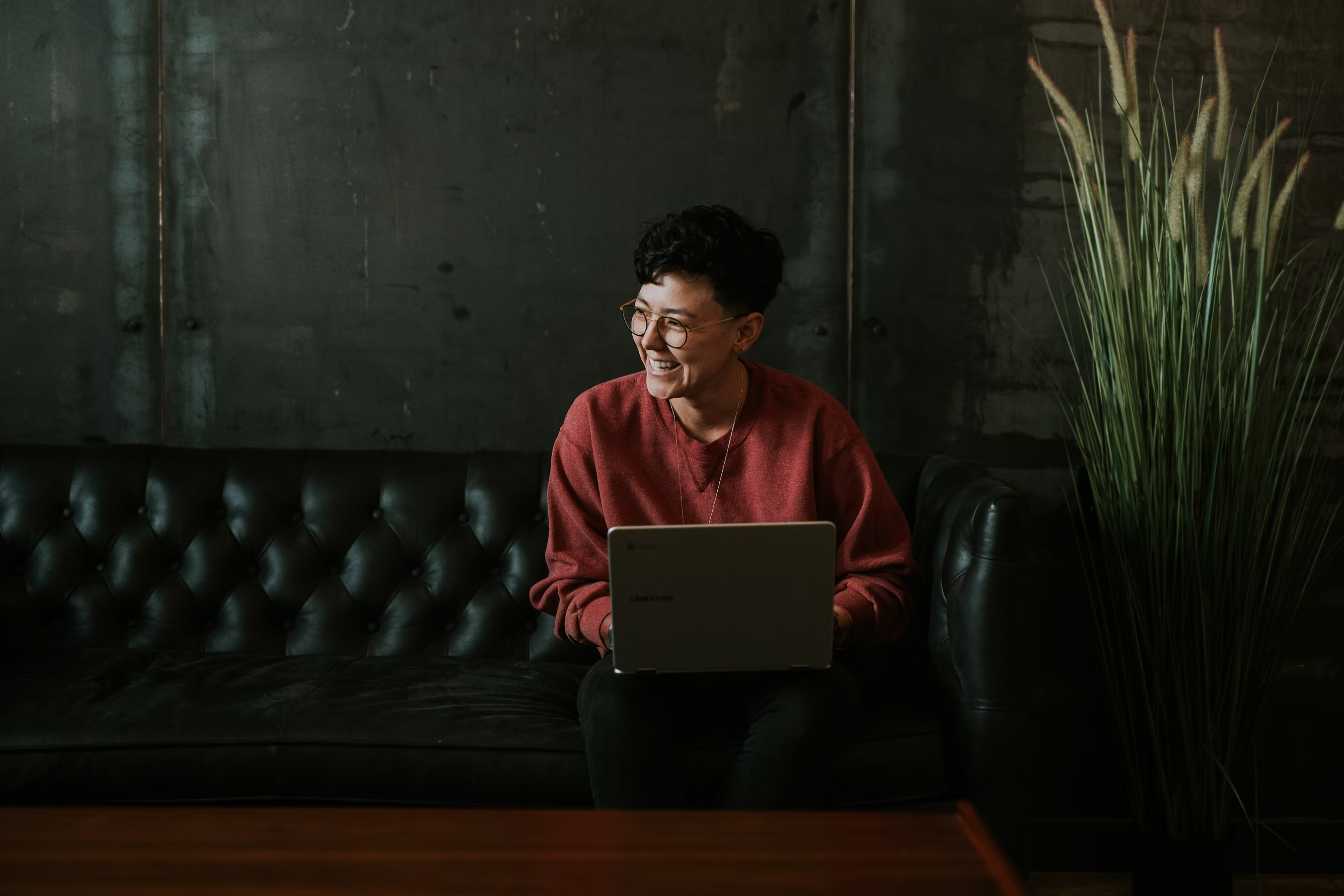 Person working on laptop